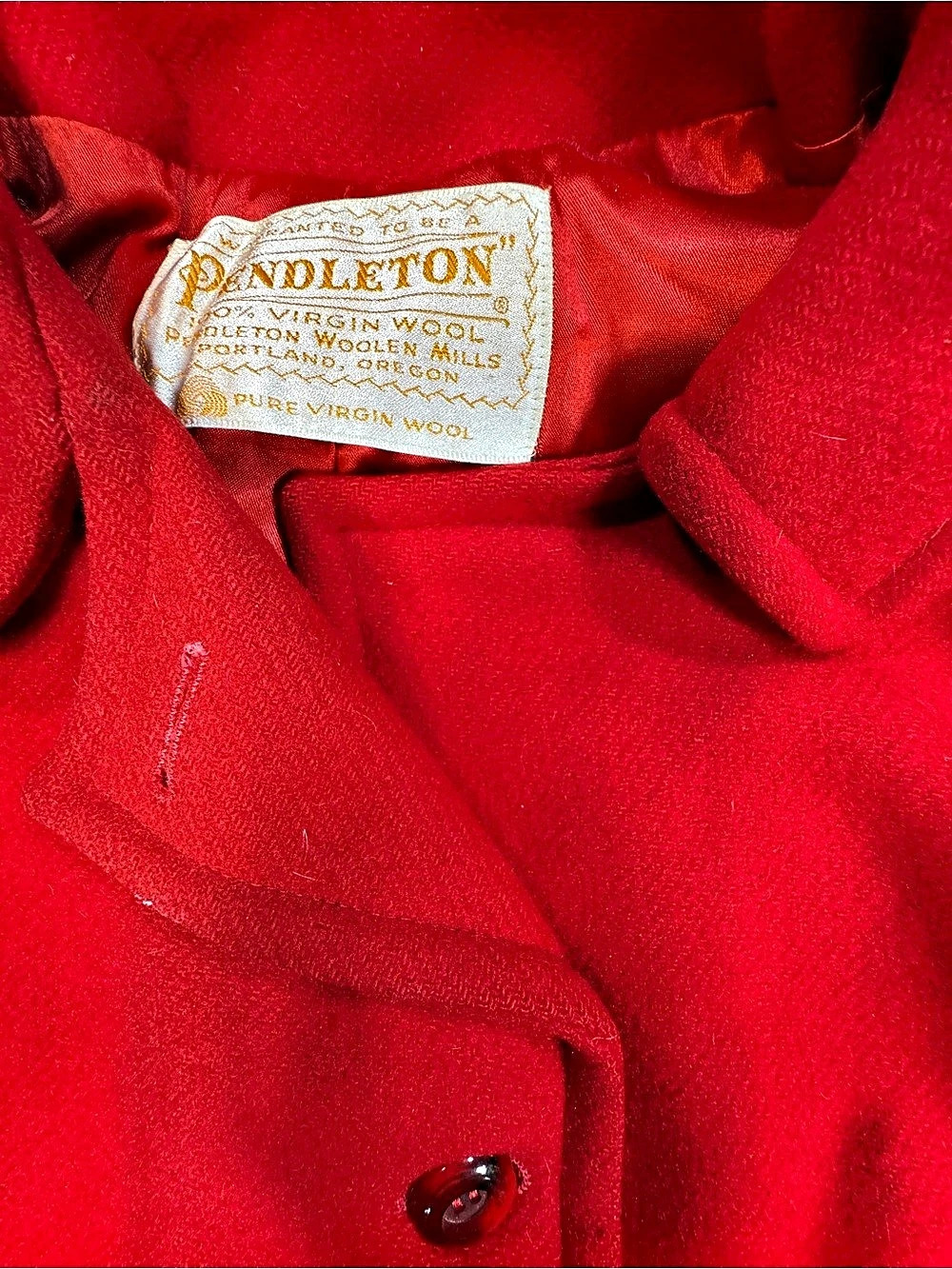 Pendleton Red Wool Pea Coat - Picture 4 of 11